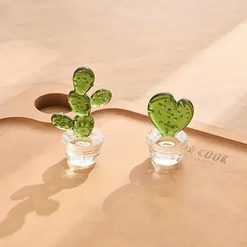 Миниатюрный искусственный стеклянный кактус, растительные украшения, сделай САМ, сказочный сад, миниатюрный пейзаж, украшения в горшках