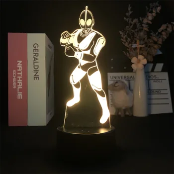 Ультрачеловек Джек Японское аниме Манга 3D Ночник для декора спальни Милый цветной подарок на День рождения Светодиодная лампа для малыша прекрасный подарок