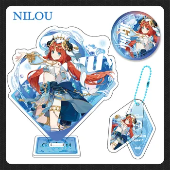 Фигурка Genshin Impact Nilou, стоящий Декор, подарочная коробка для подписки на Lucky Mystery, включает акриловую модель подставки, брошь-брелок